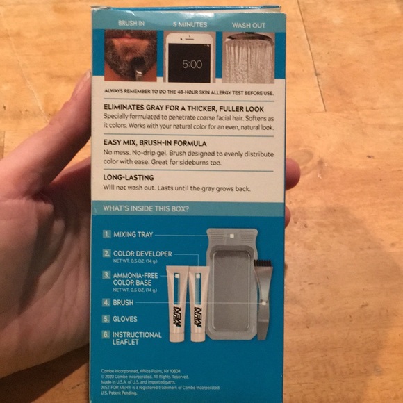 Just For Men Mustache & Beard Easy Brush In Color M-55 Real Black - Picture 5 of 6